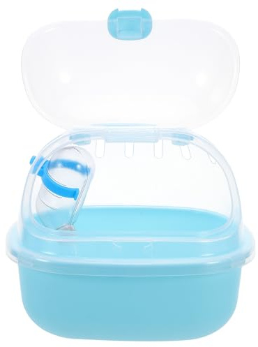 Didiseaon Cage de Transport Portable pour Hamster avec Gourde Intégrée Caisse Transparente pour Petits Animaux Lapins Oiseaux Lézards Robuste et Facile à Nettoyer