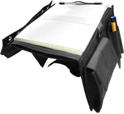 Tabla de rodilla de piloto – 1 tabla de rodilla piloto aeronáutica con 7 ranuras y correa para la pierna, soporte para bolígrafo, incluye bloc de notas para escribir, para documentos, tarjetas, notas,
