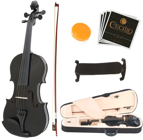 Mendini By Cecilio 1/2 Violin - Beginner Kit For Beginner w/Hard Case, Rosin, Bow - Starter Violins, Wooden Stringed Musical Instruments