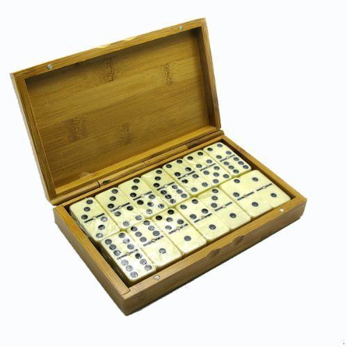 GMMH Domino in Holzbox – Geschenkbox mit Dominosteinen, klassisches Dominospiel als Gesellschaftsspiel aus Holz für Spielspaß und stilvolles Spielvergnügen