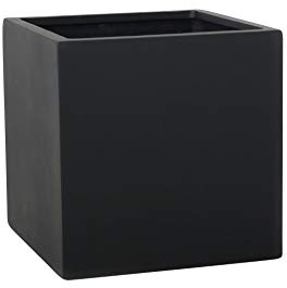VIVANNO Pflanzkübel Fiberglas Block Frostsicher - 60x60x60 cm - Anthrazit Matt - Blumenkübel Quadratisch für Draußen und Drinnen