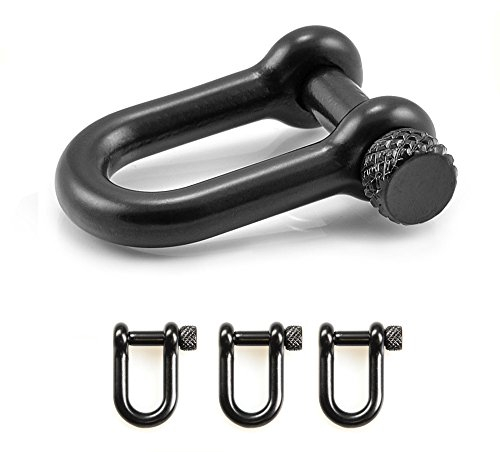 Juego de 3 grilletes de Acero con Cierre Giratorio, para Pulseras Paracord, Cordones, etc., 26 x 20 mm (tamaño S), Forma de U