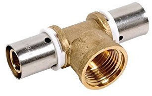 Dipra 734144 Raccord PER à Sertir Té, Femelle F15/21, diamètre 16 mm