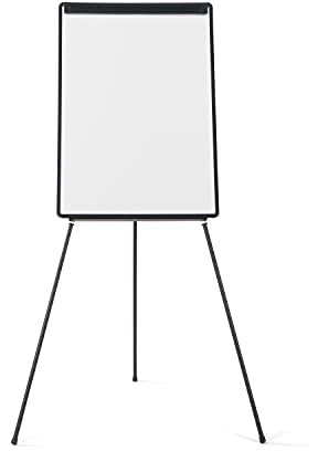 Bi-Office Lavagna Portablocco, Cavalletto Treppiedi Basic Non Magnetico, Cornice in Nero, Dimensioni Pannello Euro 700 x 1000 mm