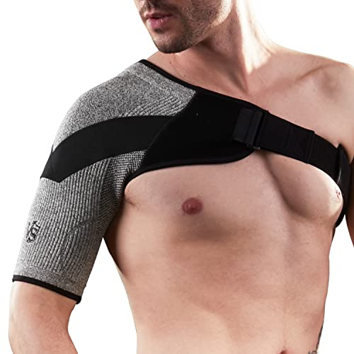 Vital Salveo Adjustable Compression Shoulder Brace Support Warp or Strap with Support and Stability Breathable for Men and Women for Shoulder Pain(1PC)-L