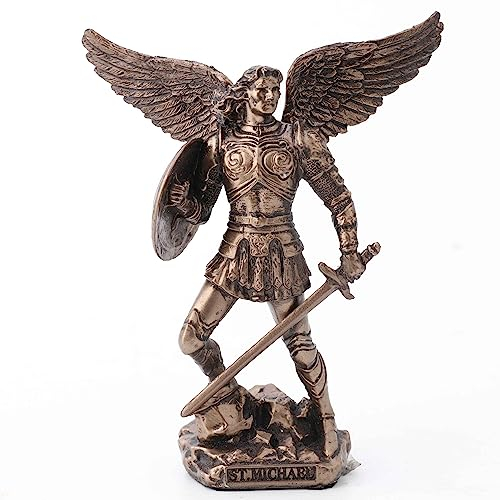 Veronese Design Religiöse Figur Erzengel, Heiliger Michael, bemalt, Bronze-Finish, 10,7 cm