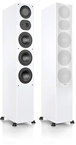 Nubert nuLine 284 | Weißes Standlautsprecherpaar | 2 Stück Standbox | Lautsprecher für Stereo | Heimkino & HiFi Qualität auf hohem Niveau | Passive Standboxen mit 3 Wege Technik