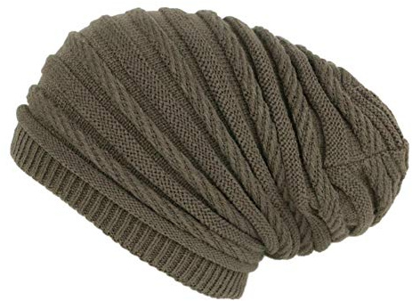 Nyls Création Bonnet Rasta Vert Kaki Long en Laine Look Tendance Jack - Mixte