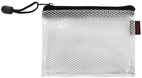 Premium Passport Size Black Zip Mesh Bag by Janrax
