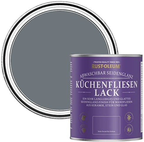 Rust-Oleum Grey water resistant Kitchen Tile Paint in Satin Finish - Marine Grey 750ml
