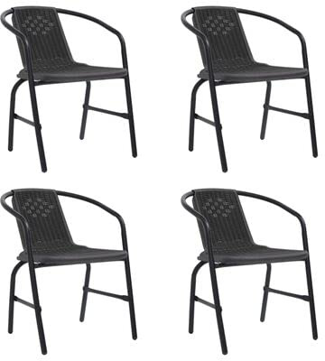 ZQQLVOO Garden Chairs,Patio Chairs,Lounge Chairs,Outdoor Deck Chairs,Front Porch Furniture,for Lawn,Patio,Balcony,Garden,4 pcs Plastic Rattan and Steel 242.5 lb