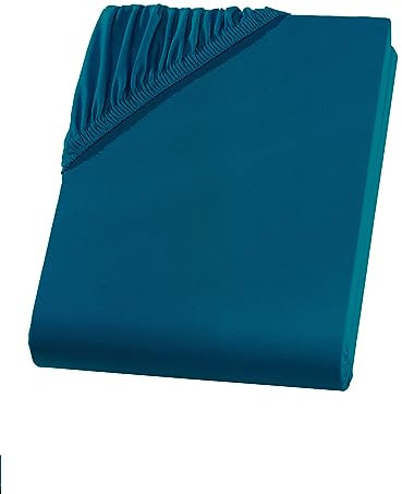 Visaggio Mikrofaser Spannbettlaken 140-160 x 200 cm Petrol Microfaser Polyester Spannbetttuch Bettlaken