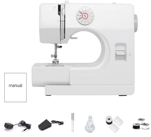 Letcart 725 Elektrische NäHmaschine Mit 12 NäHprogrammen, Tragbare Mini NäHmaschine FüR AnfäNger, Led NäHlicht, Einstellbare StichläNge, RüCkwäRtstaste, Fadenschneider