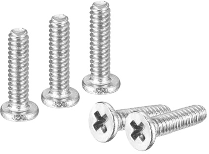 sourcing map M1.6-0.35 x 6 mm 20 viti a testa rotonda piatta in acciaio inossidabile 304 Phillips Drive Viti di fissaggio hardware per il collegamento di mobili