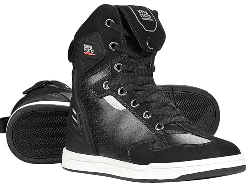 KEMIMOTO Chaussure Moto Homme, Botte Moto Montantes Hommes Décontractées, Chaussures de Motocross Renforcées avec Support de Cheville et Semelle Antidérapante