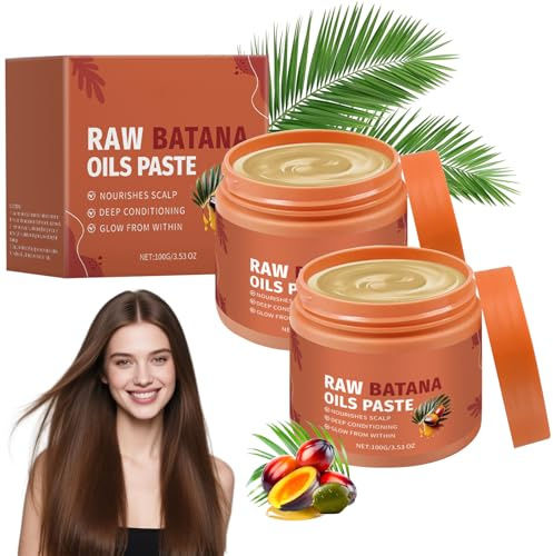 Pâte d'huile de batana brute, Huile de Batana Oil Hair Treatment, Répare les cheveux crépus et abîmés - Prévient la chute des cheveux - Pour homme et femme