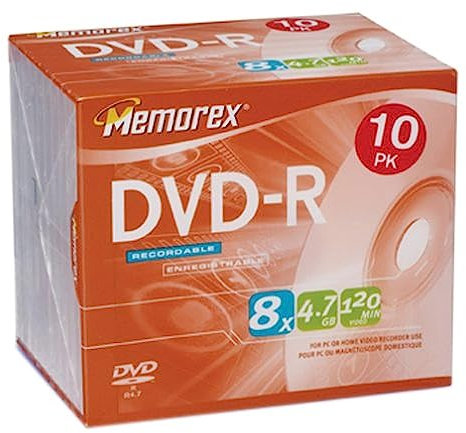 Memorex Disc,Dvd-R,4.7Gb,8X,10Pk