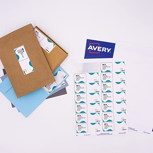 Avery Smudge Free, Printable, Address Labels, Quick Dry, 99.1 x 38.1 mm, White, 14 Labels per Sheet, 140 Blank Labels per Pack (J8163-10)
