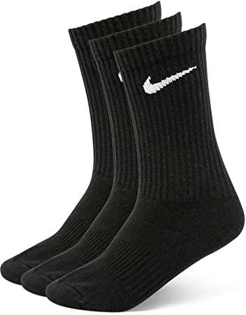 Nike Herren Everyday Lightweight Crew-trainingssocken (3 Paar), Schwarz (black/White), M EU