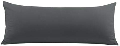 PiccoCasa Taie de Traversin Housse de Traversin Taie d'oreiller Fermeture éclair en Microfibre Brossée Gris 51cmx122cm