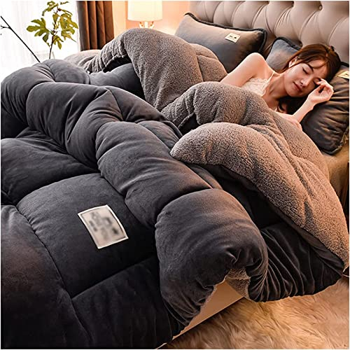 TUCVZVO Dicke Bettdecke,Winter Steppdecke Dicker Lamm-Kaschmir, Decke, Flauschige Kaschmir-Steppdecken, Winterwarm, Kern Aus Lammsamt, Plüsch Winterdecke,200x230cm(5kg)