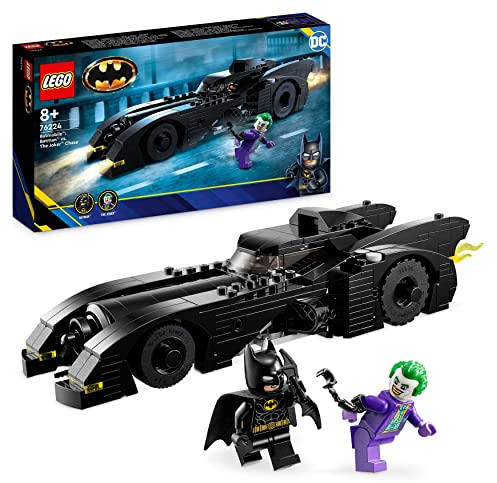 LEGO 76224 DC Batmobile: Batman verfolgt den Joker Set, Batmobil-Spielzeugauto von 1989 mit 2 Minifiguren, Automodell des Dark Knight mit Batarang, Superhelden-Geschenk für Kinder, Jungen und Mädchen