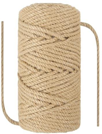 NorthPada 1/4 in (6 mm) X 164 Ft (50 Meters) Natural Sisal Hemp Rope Heavy Duty Thick Twine for Cat Scratcher Post Tree, Garden, Binding, Crafts Packing Material