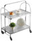 Mobile Storage - Carrito plegable para servir, cesta de almacenamiento de 2 niveles, cristal templado transparente con ruedas, plegable, para cocina, bar, carrito de vino, carrito de bebidas moderno