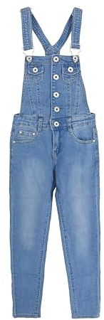 TMK Mono Vaquero de Niñas Mono de Mezclilla Ropa de Trabajo en Jeans Rasgados Casual para Niños Y Niñas Cod.7040, Código: 7046, 8 años