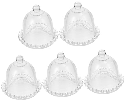 OUNONA 5St Tortendeckel aus Glas kuchenst?nder zitronenbeh?lter glaskuppel kuchen tortenst?nder kuchenhaube Mini Lebensmittel Glasabdeckung Container Schutzhülle