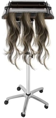 Haarverlängerungs Werkzeugwagen, Friseurwagen Rollwagen mit 5 Rädern - Höhenverstellbarer (70-110cm) - Haarverlängerung Salon Wagen für Extensions, Styling und Glättung