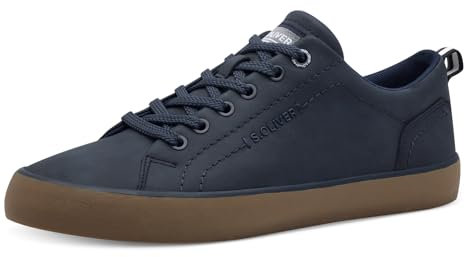 s.Oliver Herren Sneaker flach mit Schnürsenkeln Low Top, Blau (Navy), 43 EU