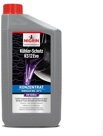 NIGRIN Performance Protezione radiatore KS12 Evo concentrato, cura e protezione del sistema di raffreddamento, per motori a benzina e diesel, anticorrosione, antigelo, surriscaldamento, tecnologia