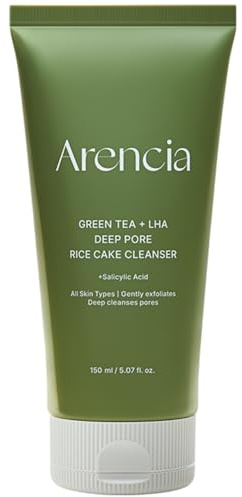 ARENCIA Salicylic Acid, Green Tea + LHA Deep Pore Rice Cake Cleanser – Deep Pore Cleansing, Acne Face Wash, Blackhead Remover, 5.07 fl oz