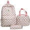 GSenhui Juego de mochila a cuadros para la escuela, mochila escolar de nailon con bolsa para el almuerzo y estuche, unisex, 3 piezas, impermeable, mochila Checker, Plaid rosa