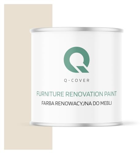 Q-COVER Möbelfarbe Halbmatt | Farbton: Cremeweiß RAL 9001 2,5L | Holzfarbe für Möbel & Innenausbau | Deckend, wasserbasiert, kratzfest | Für Küchen, Schränke, Tische, Gartenmöbel