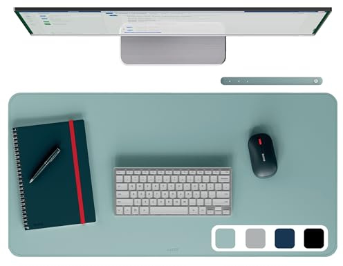Leitz Large Desk Mat – Waterproof Desk Protector, Non-Slip Writing Pad, Keyboard & Mouse Mat, Office & Home Desk Cover, Durable, Scratch-Resistant, Easy to Clean, PVC (80x40cm, Mint)