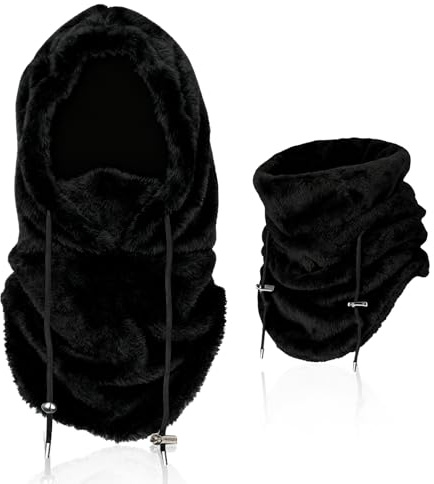 flintronic Pasamontañas Tiempo de Invierno, Prueba de Viento Máscara Hombre Invierno Gorro Mujer para Bicicleta Esquí Motocicleta Ciclis (Negro)