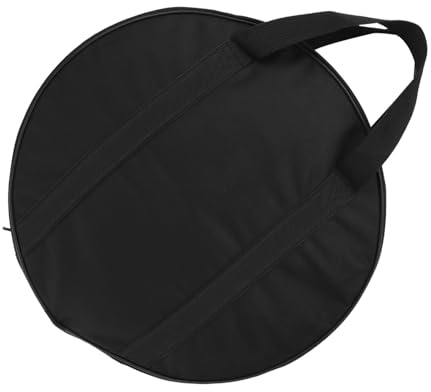 ABOOFAN Funda Pandereta Negra de Tela Oxford Cremallera a Prueba de Óxido, Bolso Bandolera Portátil para Gong de 40x8cm, Estuche Protector para Transporte Seguro