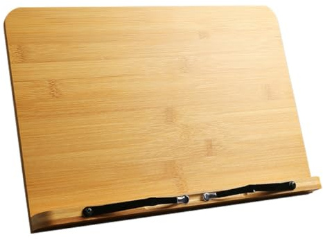 MINAOLULUS Leggio da Tavolo Regolabile in Legno di Noce Grande, Supporto Porta Libri e Spartiti per Studio e Lettura, Multiuso per Casa, Ufficio e Biblioteca
