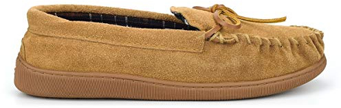 Herr brunt läder mockasintofflor slip on skor storlek UK 6-11