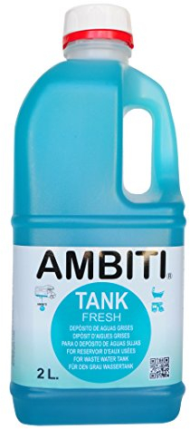 Ambiti | Tank Fresh | Aditivo para Depósito Aguas Grises | Elimina Olores y Sedimentos en Duchas, Fregaderos y Desagües de Autocaravanas y Campers | Fragancia Piña Colada (2L)