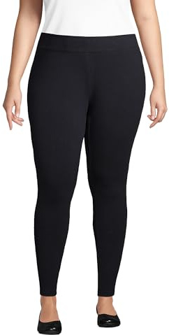 Lands' End Womens Starfish Leggings Black Petite Medium