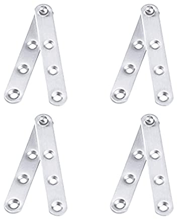 INCREWAY Set di 4 cerniere per porta, 100 mm, in acciaio inox, rotazione a 360 gradi, cerniera nascosta con viti di montaggio