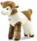 Steiff Zenzi Ziege, Plüschtier 27 cm, Bauernhof Plüschziege stehend, Kuscheltier für Kinder, Schmusetier zum Spielen & Kuscheln, Original Stofftier mit Knopf im Ohr, waschbar, braun/Weiss (073861)
