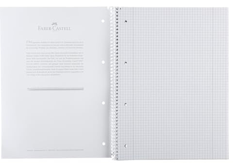 Faber Castell 10419 - Collegeblock DIN A4, 80 Blatt / 90g/m², FSC-Mix zertifiziert, feines holzfreies Schreibpapier, Made in Germany, kariert - Rand beidseitig, 1 Stück