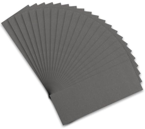STEBRUAM Profi Schleifpapier Set 1000 Körnung, 21 Stück Nass und Trocken Schleifpapier für Auto/Holzmöbel/Stein/Lack/Metall/Glas, 23 x 9 cm Schmirgelpapier