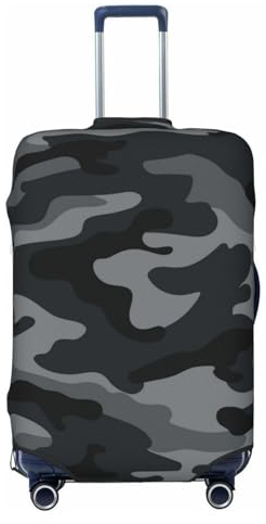Lukbfall Armee-Gepäck-Kofferbezüge, elastisch, waschbar, Schwarz und Grau, Tarnmuster, Gepäckschutz, Reisekoffer-Schutzhülle für Kinder und Erwachsene, Camouflage#01, S (Fit 18-21 Inch Luggage)