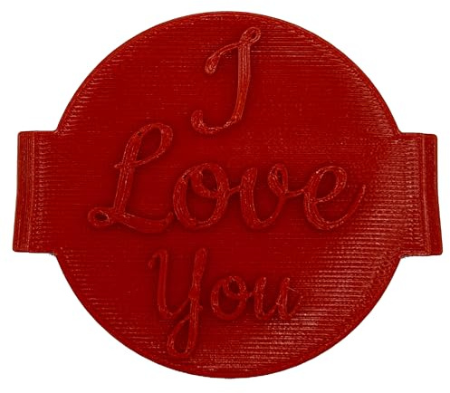 Timbro per biscotti con scritta I Love You per San Valentino, 6 cm, per pasticceria, glassa, fondente, biscotti, cupcake, decorazioni, prodotto nel Regno Unito The Cookie Factory