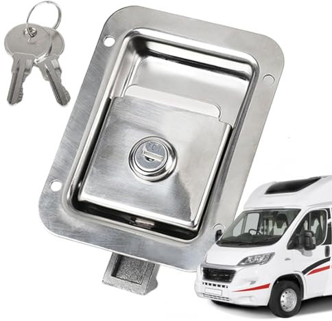 Serratura a chiave per porta 'armadio - Maniglia di ricambio per mobili, chiusure con chiavi | Blocco pannello di protezione integrato, da incasso, protezione antifurto per, rimorchio e box